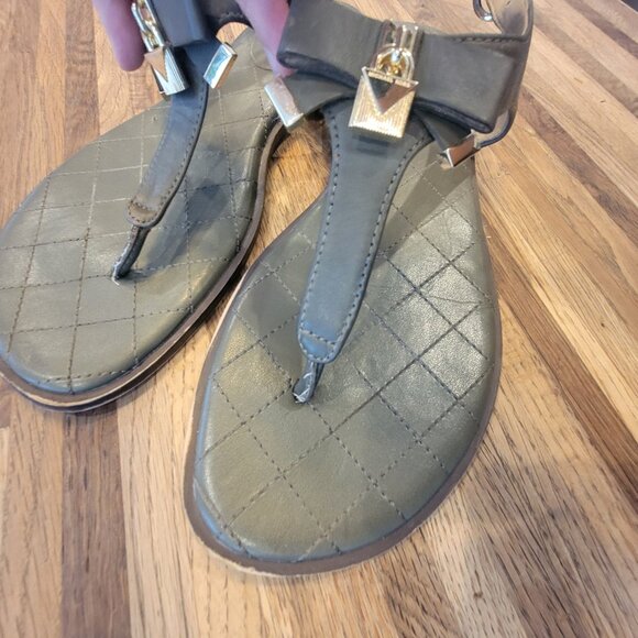 MICHAEL Michael Kors Alice Leather Post Toe Sandals Brown - Picture 2 of 15